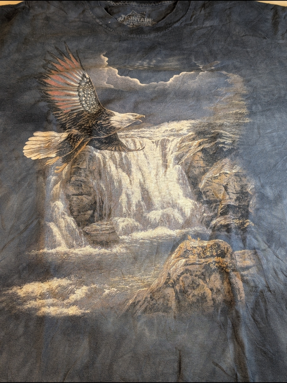 Vintage The Mountain Mens Large Blue Tie Dye Graphic Tee - Picture 2 of 4